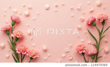 Pink flower background material 124979369