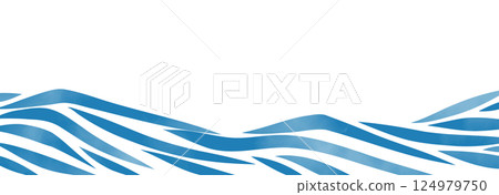 波浪水彩插圖1 124979750