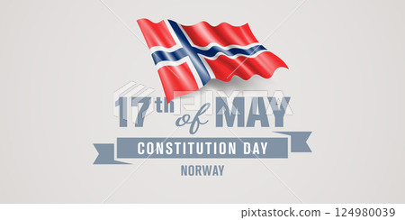 Norway happy constitution day greeting card, banner vector illustration 124980039