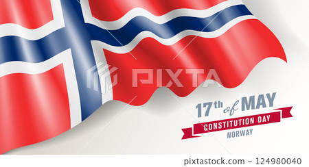 Norway constitution day vector banner, greeting card. 124980040