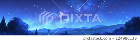 Milky Way background image material AI image 124980139