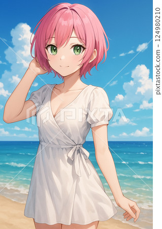 Girls playing in the sea 124980210