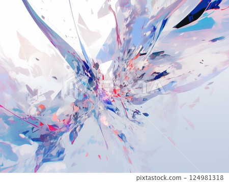 描繪精緻的崩塌與寧靜的廣闊的抽象表達 124981318