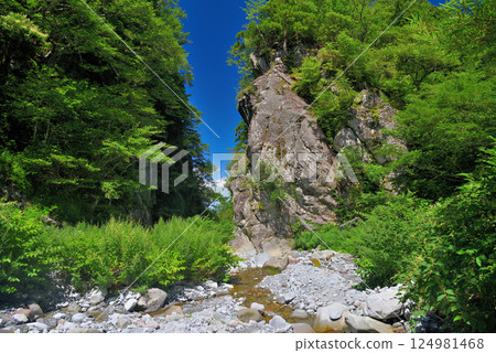 中國地區、大山隱岐國立公園、大神山神社奧宮、西河原下側、據說僧侶修行的金門、鳥取縣大山町 中國地區、大山隱岐國立公園、大神山神社奧宮、西河原下側、據說僧侶修行的金門、鳥取縣大山町 124981468