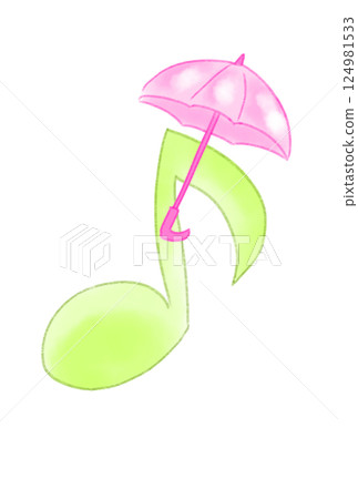 Musical note with umbrella 124981533