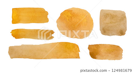 Brown gold watercolor textures for creative projects and designs 124981679