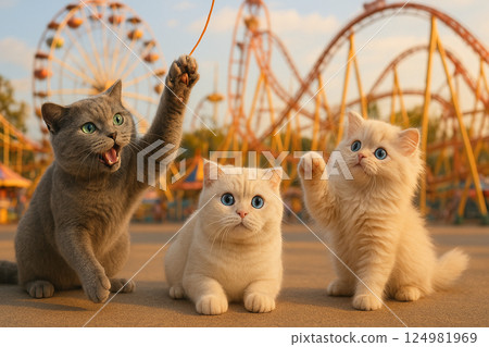 Scottish Fold brothers amusement park Scottish Fold brothers amusement park 124981969