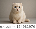 Scottish Fold Kitten White Kitten Blue Eyes 124981970