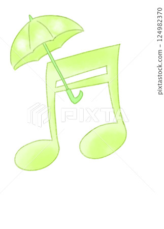 Musical note with umbrella Musical note with umbrella 124982370