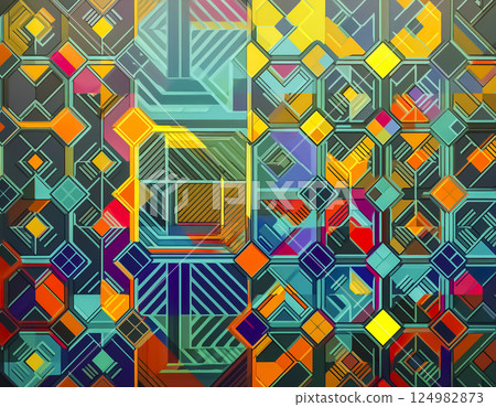 Colorful illustration material of the base 124982873