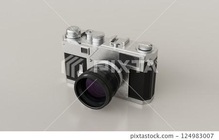 Old Retro Film Camera. 3D Rendering 124983007