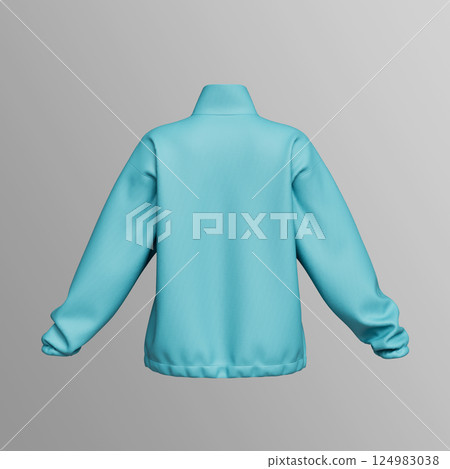 Blue Wind Proof Sports Jersey Jacket Mock up. 3D Rendering 124983038