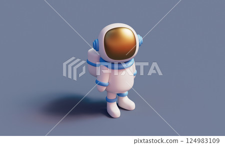 Cartoon Space Man Astronaut Character. 3D Rendering. 124983109