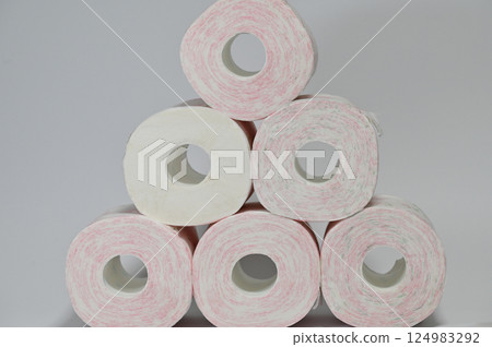 Stacked toilet paper Stacked toilet paper 124983292