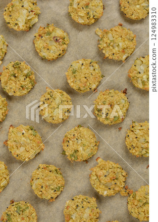 Baked soy patties 124983310
