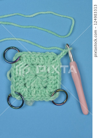 Granny square crochet project Granny square crochet project 124983313