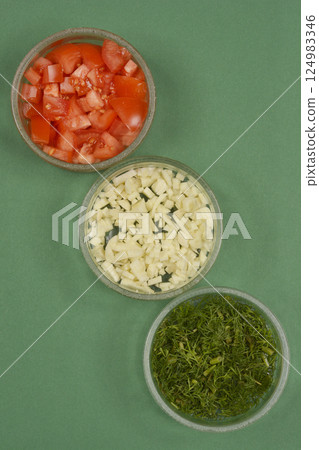 Chopped vegetables 124983346