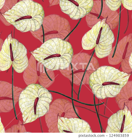 Watercolor seamless pattern with different wild flowers. Cute floral pattern perfect for textile design. Cute background for fabric, textile, wallpaper. Meadow with flowers. Watercolor seamless pattern with different wild flowers. Cute floral pattern perfect for textile design. Cute background for fabric, textile, wallpaper. Meadow with flowers. 124983859