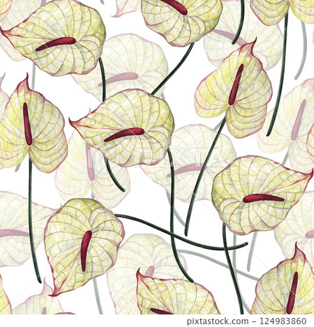 Watercolor seamless pattern with different wild flowers. Cute floral pattern perfect for textile design. Cute background for fabric, textile, wallpaper. Meadow with flowers. Watercolor seamless pattern with different wild flowers. Cute floral pattern perfect for textile design. Cute background for fabric, textile, wallpaper. Meadow with flowers. 124983860