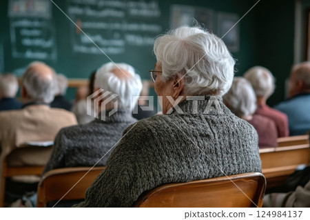 Community classroom event for seniors fostering lifelong learning in an engaging space Community classroom event for seniors fostering lifelong learning in an engaging space 124984137