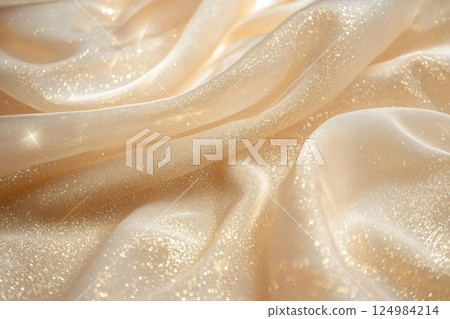 Elegant silk fabric texture studio textile photography soft lighting close-up fashion concept 124984214