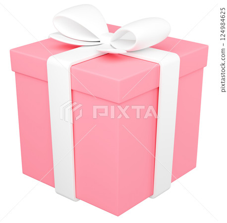 3D illustration_present_pink 3D illustration_present_pink 124984625