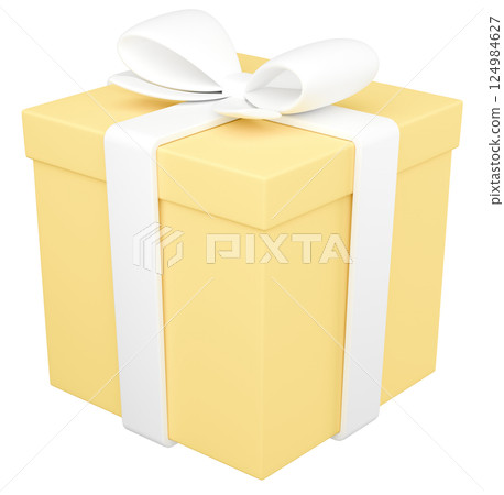 3D illustration_present_yellow 124984627