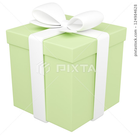 3D illustration_present_yellow-green 3D illustration_present_yellow-green 124984628