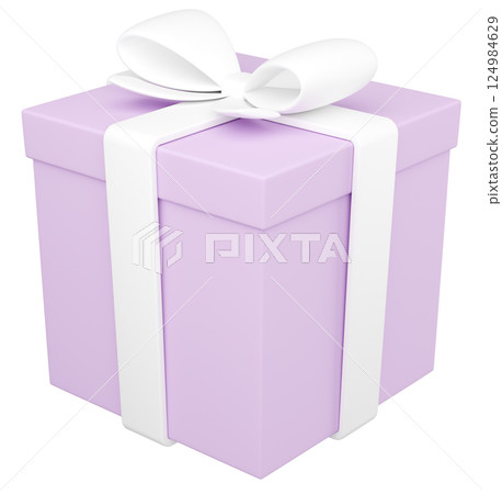 3D illustration_present_purple 124984629