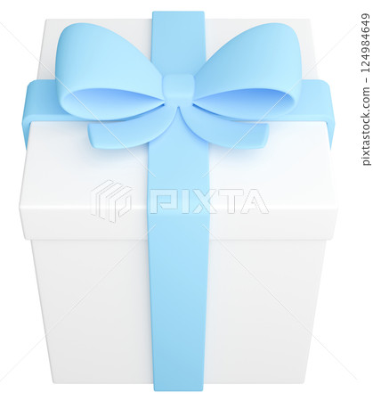 3D illustration_present_light blue 3D illustration_present_light blue 124984649