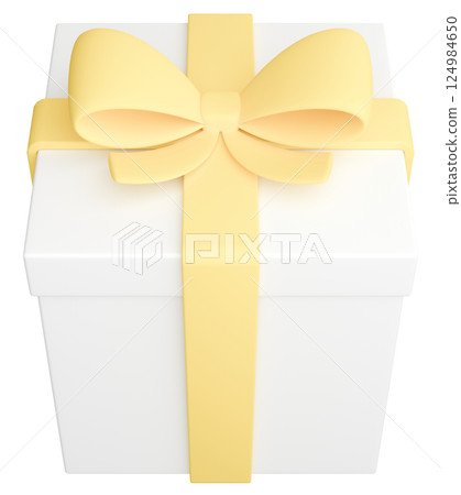 3D illustration_present_yellow 124984650