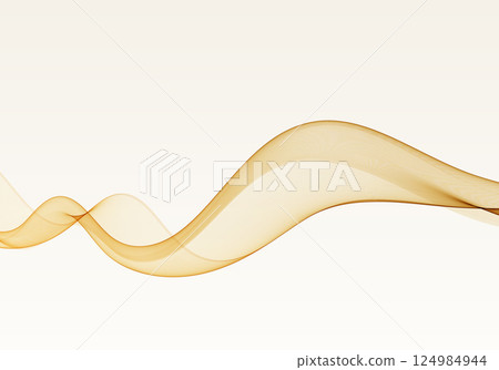 Wavy lines shape wave flow. Abstract design element. Golden wave flow. 124984944