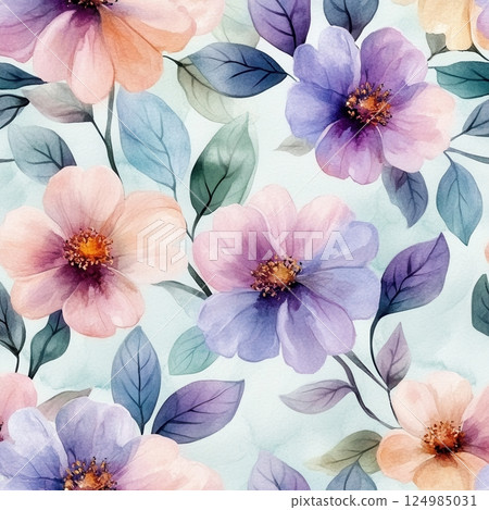 Colorful floral pattern design studio digital art creative space close-up nature inspiration 124985031