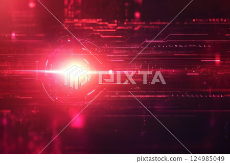 Vibrant red light burst digital realm abstract visuals futuristic style close-up energy concept Vibrant red light burst digital realm abstract visuals futuristic style close-up energy concept 124985049