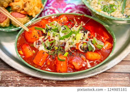 Korean traditional spicy food. Tteokbokki 124985181