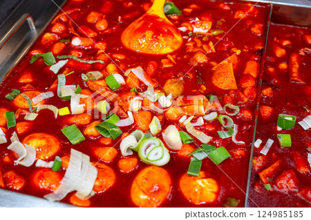 Korean traditional spicy food. Tteokbokki 124985185