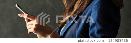 Engaging business communication modern office smartphone interaction professional environment close-up perspective effective networking 124985486