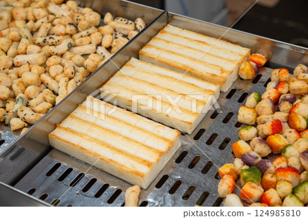 Korean traditional street food. fish cake. 124985810