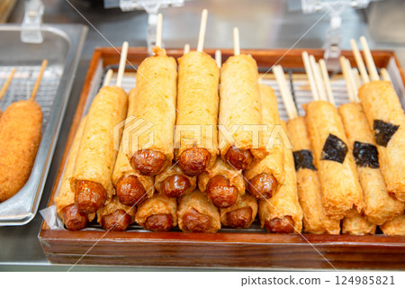 Korean traditional street food. fish cake. Korean traditional street food. fish cake. 124985821