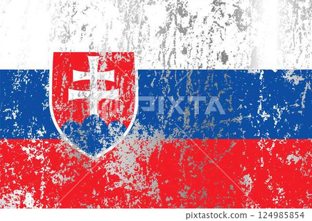 Slovakia flag with grunge effect. 124985854