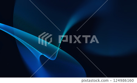 Dynamic waves in shades of blue interact softly, creating a captivating abstract environment perfect for various creative projects. 124986160