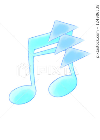 Musical notes with triangular paper decoration Musical notes with triangular paper decoration 124986538