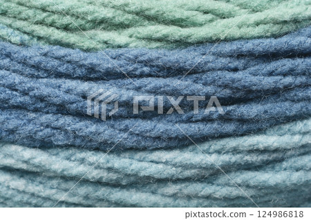 Blue and green yarn Blue and green yarn 124986818