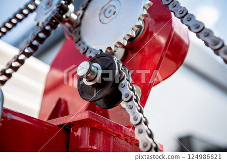 Modern agricultural machinery and equipment. Industrial details. 124986821