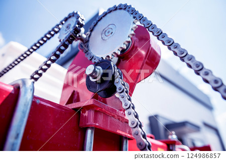 Modern agricultural machinery and equipment. Industrial details. Modern agricultural machinery and equipment. Industrial details. 124986857