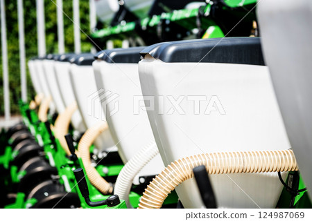 Modern agricultural machinery and equipment. Industrial details. Modern agricultural machinery and equipment. Industrial details. 124987069