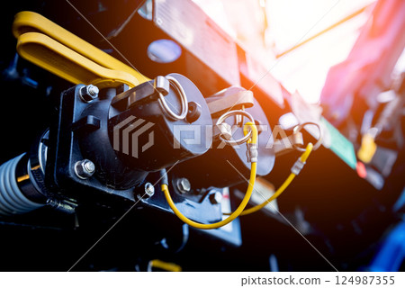 Harvester engine. Gear chains and new modern mechanisms. Harvester engine. Gear chains and new modern mechanisms. 124987355