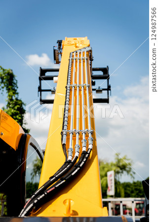 Modern agricultural machinery and equipment. Industrial details. Modern agricultural machinery and equipment. Industrial details. 124987566