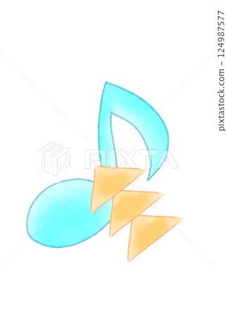 帶有三角形紙裝飾的音符 帶有三角形紙裝飾的音符 124987577