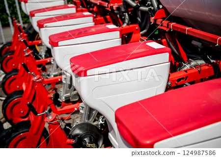 Modern agricultural machinery and equipment. Industrial details. 124987586